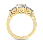 1.56 Ct Round Cut Leona Three stone Side Pear Lab Diamond Ring in 14kt Yellow Gold right