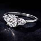 9ct Yellow Gold Leona Three stone Side Pear Lab Diamond Ring color product image two
