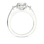 Platinum Denise Three stone Side Emerald Lab Diamond Ring side right image one