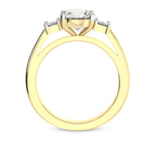 14kt Yellow Gold Denise Three stone Side Emerald Lab Diamond Ring side right image one