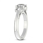 Platinum Denise Three stone Side Emerald Lab Diamond Ring standing product image one