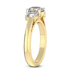 14kt Yellow Gold Denise Three stone Side Emerald Lab Diamond Ring standing product image one