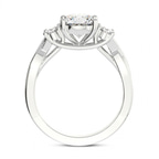 2.25 Ct Round Cut Dionne Three Stone Side Oval Lab Diamond Ring in 14kt White Gold right
