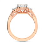 1.02 ct. cushion Dionne Side Oval Ring in 14kt rose gold side right image one