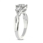 14kt White Gold Dionne Three Stone Side Oval Lab Diamond Ring standing product image one