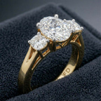 2.65 ct. radiant Emery Side Cushion Ring in 10kt white gold color product image one