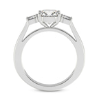 18kt White Gold Emery Three Stone Side Cushion Lab Diamond Ring side right image one
