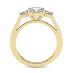 9ct Yellow Gold Emery Three Stone Side Cushion Lab Diamond Ring side right image one
