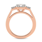 9ct Rose Gold Emery Three Stone Side Cushion Lab Diamond Ring side right image one