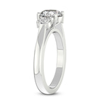 18kt White Gold Emery Three Stone Side Cushion Lab Diamond Ring standing product image one
