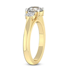 9ct Yellow Gold Emery Three Stone Side Cushion Lab Diamond Ring standing product image one