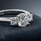 9ct Yellow Gold Emery Three Stone Side Cushion Lab Diamond Ring color product image two