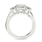Platinum Bethany Three Stone Side Oval Lab Diamond Ring side right image one