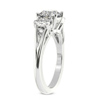 Platinum Bethany Three Stone Side Oval Lab Diamond Ring standing product image one