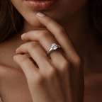 1.49 ct. cushion Eloise Knife Edge Ring in 18kt rose gold model image two
