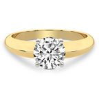 2.02 Ct ROUND Cut Eloise Solitaire Knife Edge Lab Diamond Ring in 18kt Yellow Gold front image