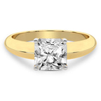 1.59 Ct Radiant Cut Eloise Solitaire Knife Edge Lab Diamond Ring in 14kt Yellow Gold front image