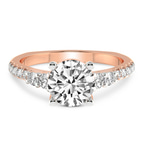 9ct Rose Gold Geneva Side Stone Lab Diamond Ring front image