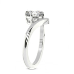 2.04 Ct Heart Cut Janes Chevron Lab Diamond Ring in 18kt White Gold left