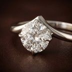14kt White Gold Janes Chevron Lab Diamond Ring color product image one
