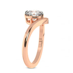 9ct Rose Gold Janes Chevron Lab Diamond Ring standing product image one