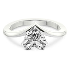 2.04 Ct Heart Cut Janes Chevron Lab Diamond Ring in 18kt White Gold front image