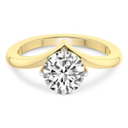 9ct Yellow Gold Janes Chevron Lab Diamond Ring front image