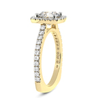 5.78 Ct Round Cut Valerie Euro Shank Halo Lab Diamond Ring in 14kt Yellow Gold left