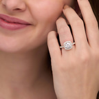 2.82 ct. round Valerie Halo Ring in 14kt yellow gold model image