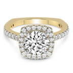 5.78 Ct Round Cut Valerie Euro Shank Halo Lab Diamond Ring in 14kt Yellow Gold front image