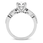 1.25 Ct OVAL Cut Lorene Twisted Shank Lab Diamond Ring in 14kt White Gold right