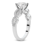 1.25 Ct OVAL Cut Lorene Twisted Shank Lab Diamond Ring in 14kt White Gold left