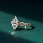 14kt White Gold Lorene Twisted Shank Lab Diamond Ring model image
