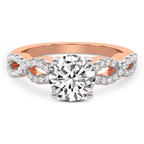 9ct Rose Gold Lorene Twisted Shank Lab Diamond Ring front image