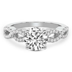 14kt White Gold Lorene Twisted Shank Lab Diamond Ring front image