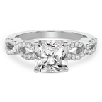 3.67 Ct Radiant Cut Lorene Twisted Shank Lab Diamond Ring in Platinum front image