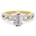 2.06 ct. oval Lorene Twisted Shank Ring in 10kt yellow gold front image