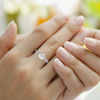 2.91 ct. asscher Dua Knife Edge Ring in platinum model image