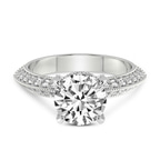 14kt White Gold Dua Side Stone Knife Edge Lab Diamond Ring front image