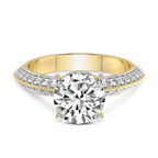 9ct Yellow Gold Dua Side Stone Knife Edge Lab Diamond Ring front image