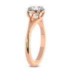 5.34 Ct CUSHION Cut Cynthia Split Shank Lab Diamond Ring in 18kt Rose Gold left