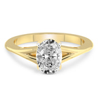 1.36 Ct Oval Cut Cynthia Split Shank Lab Diamond Ring in 14kt Yellow Gold front image