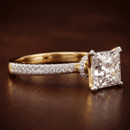 14kt Yellow Gold Etienne Secret Halo Lab Diamond Ring color product image one