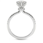 9ct White Gold Etienne Secret Halo Lab Diamond Ring side right image one