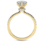 14kt Yellow Gold Etienne Secret Halo Lab Diamond Ring side right image one