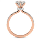 9ct Rose Gold Etienne Secret Halo Lab Diamond Ring side right image one