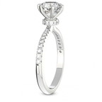 9ct White Gold Etienne Secret Halo Lab Diamond Ring standing product image one