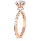 9ct Rose Gold Etienne Secret Halo Lab Diamond Ring standing product image one