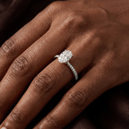 9ct White Gold Etienne Secret Halo Lab Diamond Ring model image two