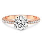 9ct Rose Gold Etienne Secret Halo Lab Diamond Ring front image